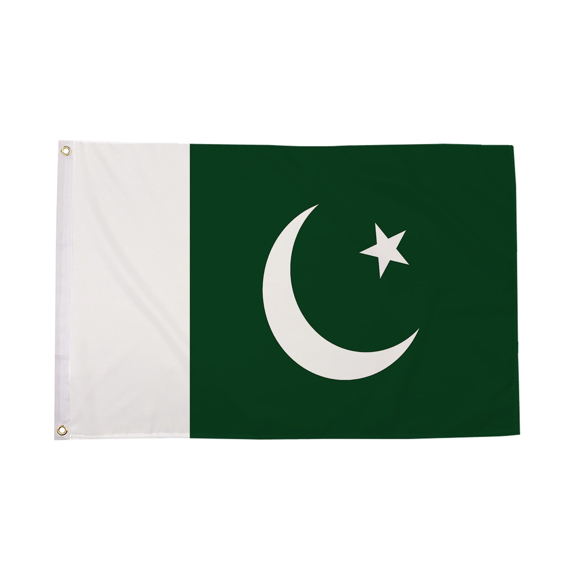 Flagtex Pakistan Flag 5ft x 3ft National Flag Green White Vertical Stripes Crescent Star Premium Quality Polyester Double Stitched Brass Grommets 150cm x 90cm Indoor Outdoor Banner Display — image 1