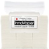 Authentic Japanese 100% Organic Cotton By InnoVaper - 30, 90, 150 Sheets Unbleached And Untreated Grown Free of Pesticides and Chemical Fertilizers (1 Pack - 30 Sheets Total)
