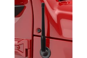 YOCTM Short Antenna Trim for Jeep Wrangler JK JL JLU JT Rubicon Sahara Sport 2007-2025 Antenna Base Replacement Accessories 5.9 inch 1-Pack