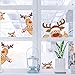 IARTTOP Christmas Reindeer Wall Decal，Happy Cartoon Reindeer Wall Mural Removable DIY Vinyl Door Sticker for Showcase，Christmas Window Clings,Christmas Nursery Home Decorations