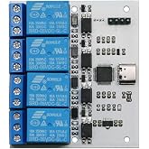 5V USB-C UART Relay Module with Optocoupler Isolation, 220V 10A Load Control - Free USB-C &amp; Dupont Cables