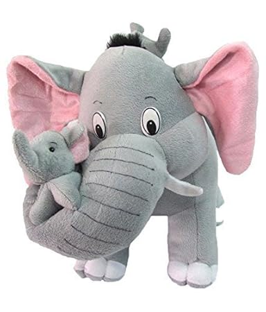 Sana Premium Quality Cute Mother Elephant with Two Baby Stuffed Soft Plush Toy -32 cm