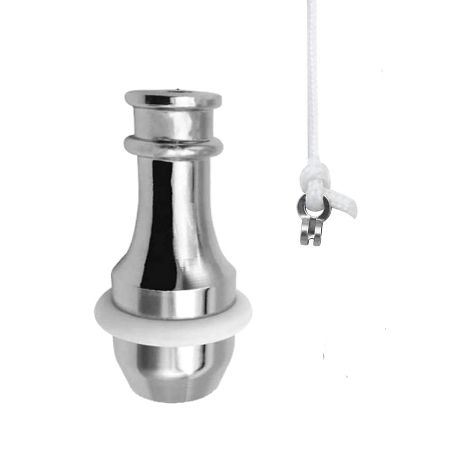 NewZC Blind Cord Pull Handle Rubbe Weighted Light Pull Handle with Nylon Pull Cord String Connector Extension for Bedroom Bathroom Shower Toilet Ceiling Light Fan - Brass Chrome [Energy Class A+++]