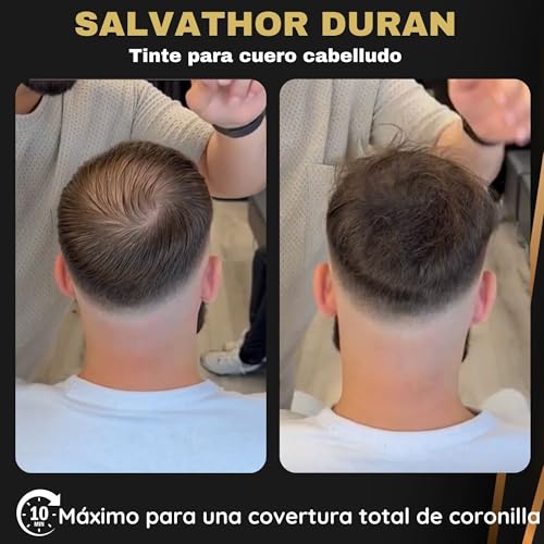 Salvathor Durán Simil Hair Fibers – Hair Concealer for Scalp – Alternative to Men's Hair Dye, Hair Fibers and Powder for Men – Conceals Baldness and Volumizes (Black, 50 ml)