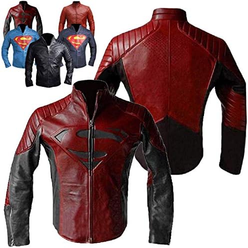 Mens Superhero Motorcycle S Logo Welling Biker Leather Jacket Collection