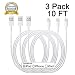 Cablex(TM)3PCS 10FT 8 Pin to USB Extra Long Ligtning Syncing and Charging Cable Cord Wire for iPhone 6/6s/6 plus/6s plus, 5c/5s/5/SE, iPad 4 Mini Air iPod Nano 7 iPod Touch 5 primary