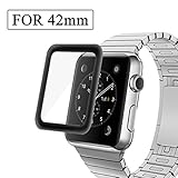 Airror Screen Protector for Apple Watch 42mm (Series 3), Full Screen Coverage [Tempered Glass] 3D Curved Edge High Defintion for Apple Watch 42mm Series 3 (42 clear)