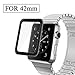 Airror Screen Protector for Apple Watch 42mm (Series 3), Full Screen Coverage [Tempered Glass] 3D Curved Edge High Defintion for Apple Watch 42mm Series 3 (42 clear)
