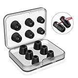 [6 Pairs] Earphone Tips New Bee 12pcs Premium Replacement Earbud Tips Blocking Out Ambient Noise Memory Foam Earbuds Inner 4.9mm for in-Ear Headphones with 5mm-7mm Tips (Black, S/M/L)