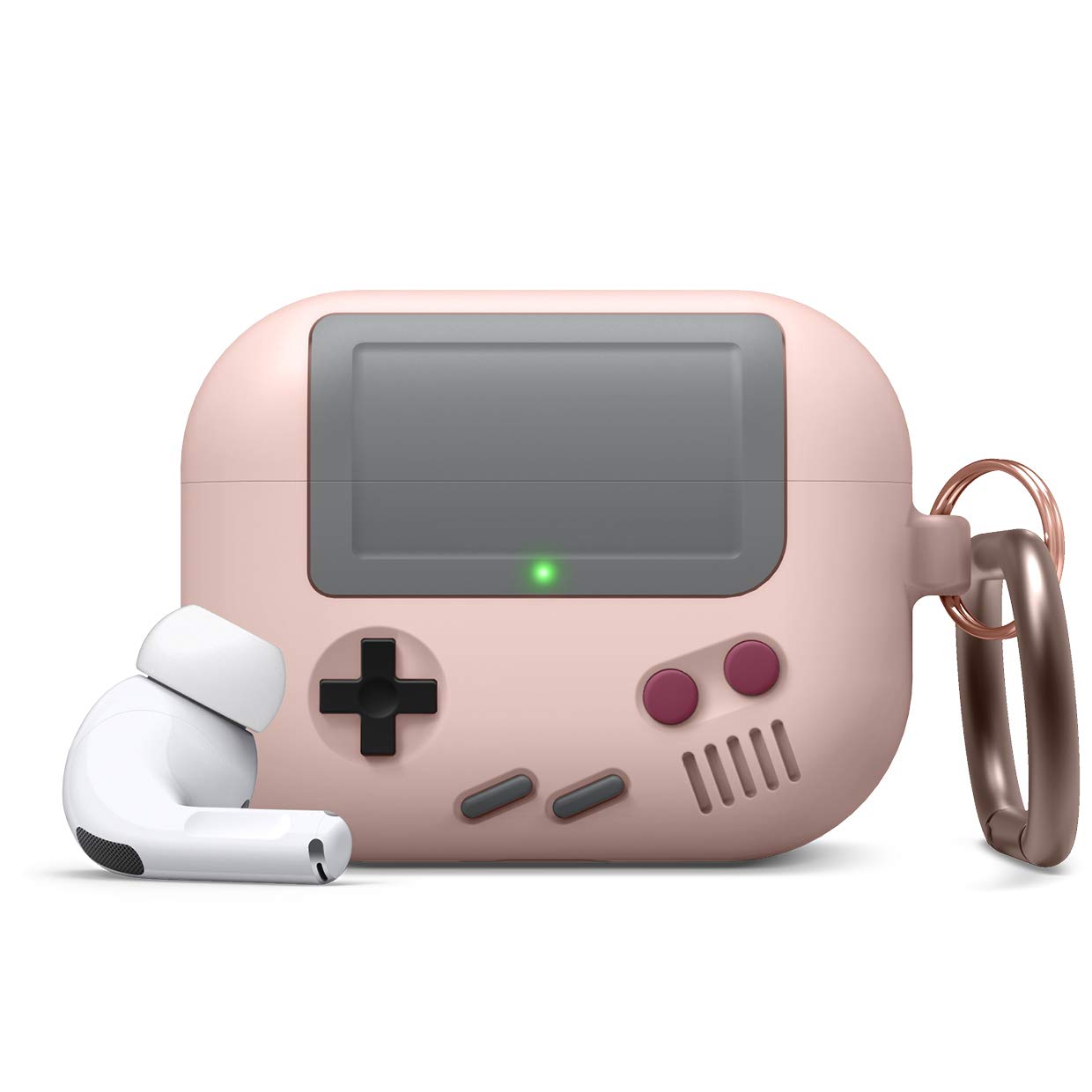 elago AW5 Case Compatible with Apple AirPods Pro Case, Classic Handheld Game Console Design Case with Keychain [US Patent Registered] - Sand Pink
