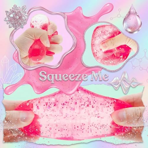 ORCHID M® Fidget Toys Stress Cube, Cube Squishies Anxiety Stress Relief, Ice Squishy Stress Cube-Drop Malt Sugar Balls, Sensory Toys for Kids with Autism, Fidgets for Classroom Prize