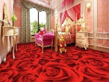 Buy Unicron Constrotech 3d Flooring Red Rose Wallpaper Bed Room