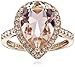 Amazon Collection Rose-Gold-Plated Sterling Silver Vintage Rose Crystal and Clear Crystal Pear Shape Ring, Size 7