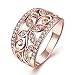 Zarbrina Jewellery Women Brass Plated with 18K Gold Glamorous Cubic Zirconia Crystal Wedding Engagement Rings Cocktail Princess Promise Rings for Her Size:7-8 (Rose Gold, 8)