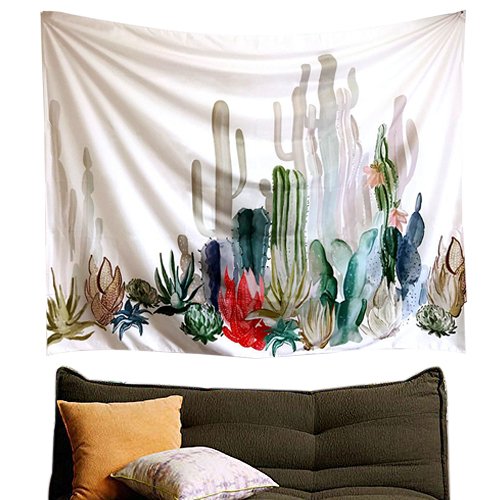 Gontic Cactus Wall Tapestry Bedroom Mandala Bohemian Tapestry Wall Hanging Indian Wall Decor Cactus Landscape Curtain Tablecloth Home Room Headboard Decor 59"X79" - Thumbnail 3