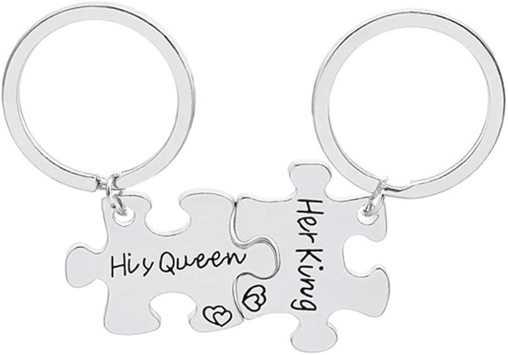 Couple Keyrings Funny Matching Stainless Steel Keyrings for Couple