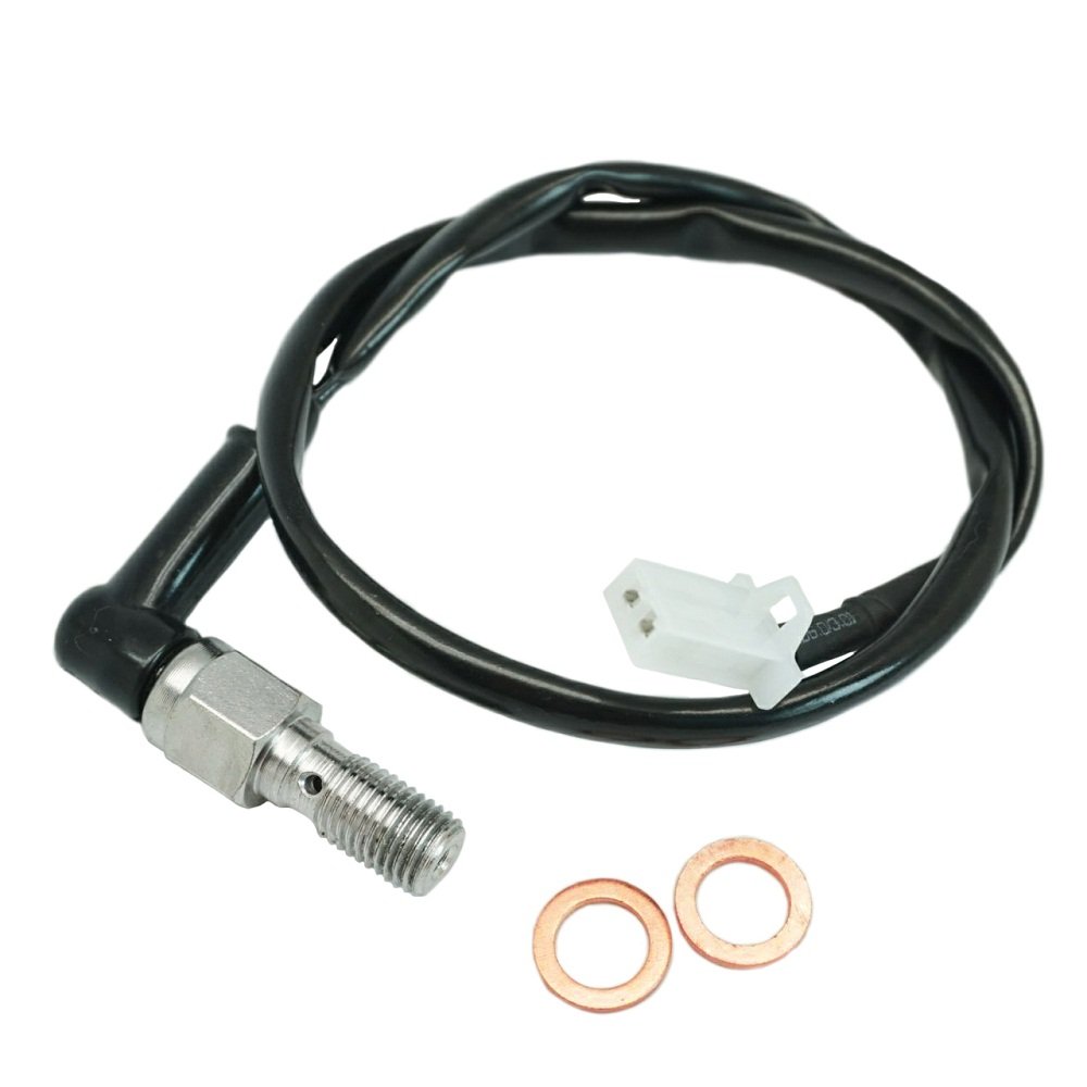 LE LEFOSSI Motorcycle Hydraulic Front Rear Brake Master Cylinder, M10 x 1.25mm Banjo Bolt, Chrome, Mechanical Switch, Manual Operation