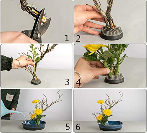 UUsave Ikebana Kenzan Flower Frog Round Flower Arranging Frog Spiky Frog Fixed Tools Art Floral Arrangement Japanese Pin Holder (Diameter 0.9"/23mm) - Thumbnail 5