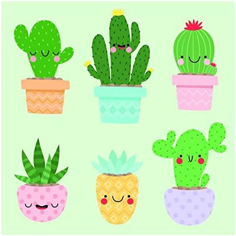 Happy Cacti Full Color - 5 Inch - Apple Macbook Laptop Decal