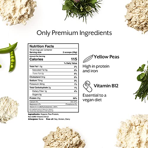 ProMix Nutrition Plant-Based Vegan Protein Powder, Unflavored - Pea Protein & Vitamin B-12 - ­Post Workout Fitness & Nutrition Shakes, Smoothies, Baking & Cooking Recipes - 5 Pound (Pack of 2)