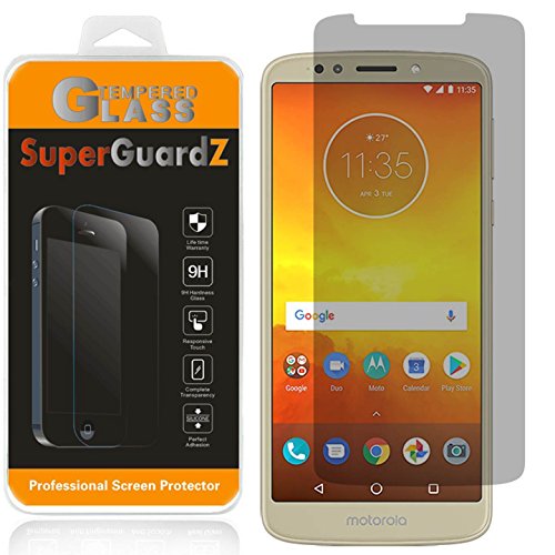 for Motorola Moto E5 Plus/Moto E5 Supra Tempered Glass Screen Protector [Privacy Anti-Spy], SuperGuardZ, 9H Anti-Scratch, 2.5D Round Edge, Anti-Bubble [Lifetime Replacements]