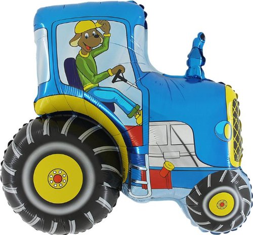 Toyland® 78cm (31") Blue Tractor Shaped Foil Balloon - Children's Party Decoration