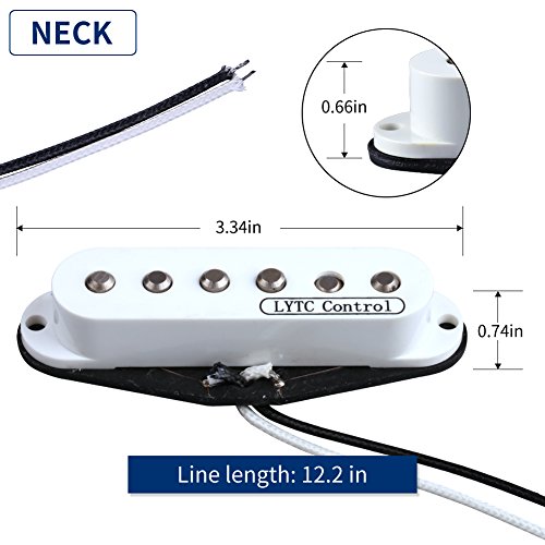 Ascendas SC5 White Cover Alnico V Modern Sound Single Coil Pickups for ST Guitar