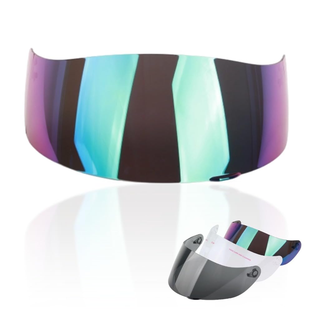 KIMISS Motorcycle Helmet Visor, Motorbike Helmet Face Shield 28 x 12.5cm Wind Shield Helmet Lens Fog Resistant Replacement for AGV K5 K3SV(Colored)