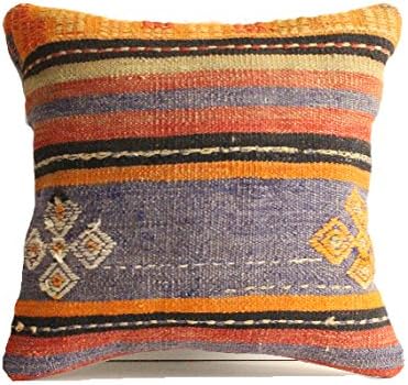 Kilim Pillow 16x16 Boho Pillow Southwest Pillow Moroccan Pillow Kilim Cushion Kelim Kissen Turkey pillow Bohemian Pillow Kilim Cushion Navajo Pillow Rug pillow Turkish kilim pillow cover r332