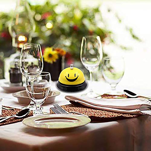 HouseHoo Call Bell, Desk Bell for Classroom, Office, Hotel, Restaurant, Bar, Front Desk, School, Dinner, Kitchen, Teacher Bell, 3.3 Inch Restaurant Bell Yellow - Thumbnail 6