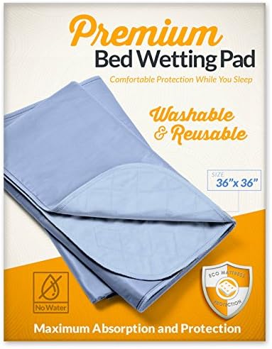 2 Premium Ultra Waterproof Sheet Protectors- 36” x 36”, Ideal for Children and Adult Incontinence Protection, Innovative 4 Layer Design, 6 Cups Absorbency, Dryer Safe and Bleachable.