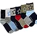 TeeHee Kids Boys Fashion Fun Cotton Crew Socks 6 Pair Pack (6-8Y, Big Star)