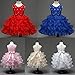 MUYAOO Girls Kids Bowknot Beads Ruffles Lace Princess Party Wedding Dress