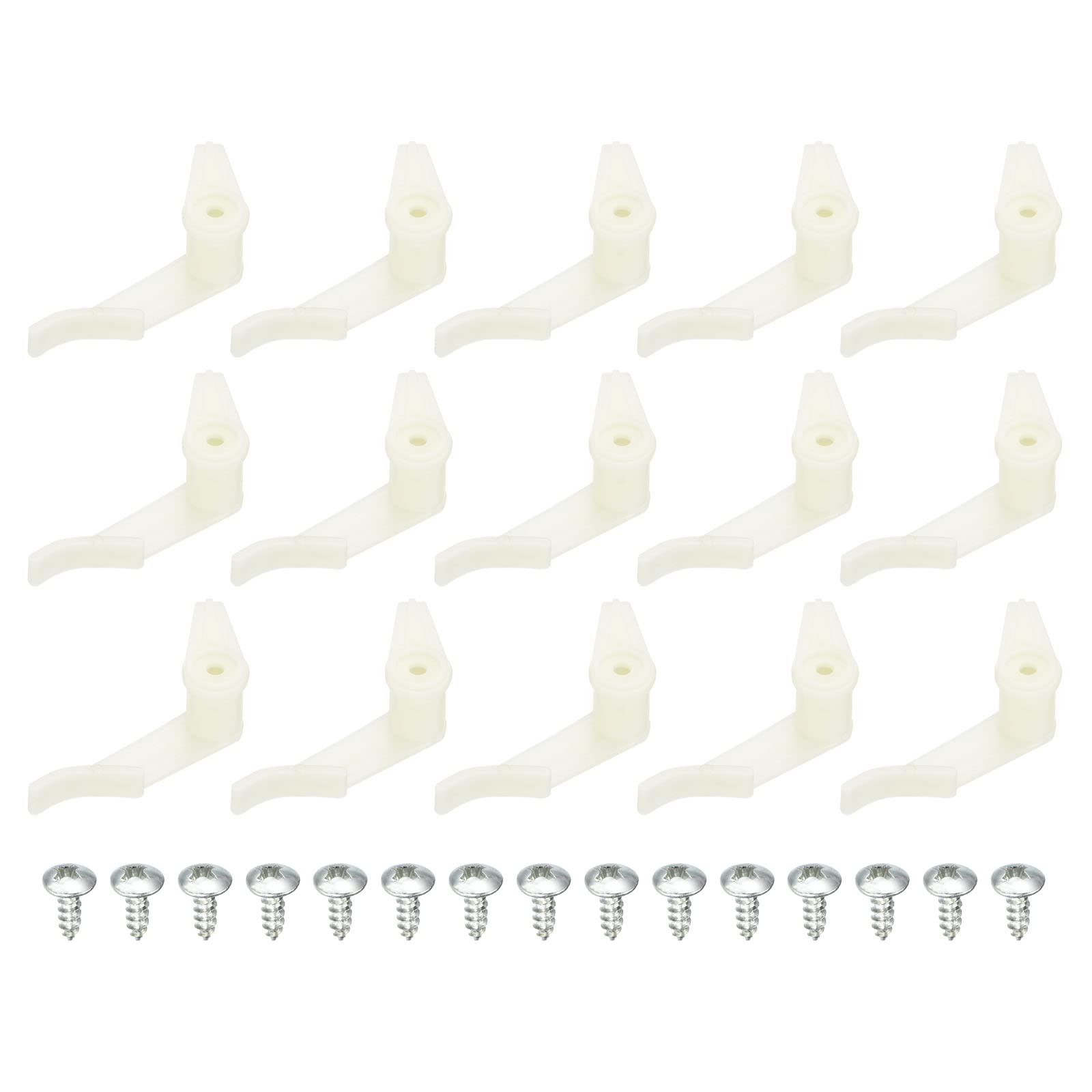 PATIKIL 3.5mm Lamp Shade Clips for Ceiling Flush Mount, 15 Pair Fixed Buckle Light Fixture Accessories ABS Plastic White