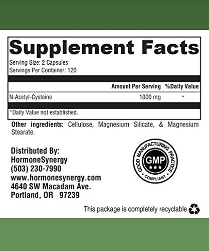 Nac N Acetyl Cysteine 1000 Mg Per Serving 240 Capsules Maximum