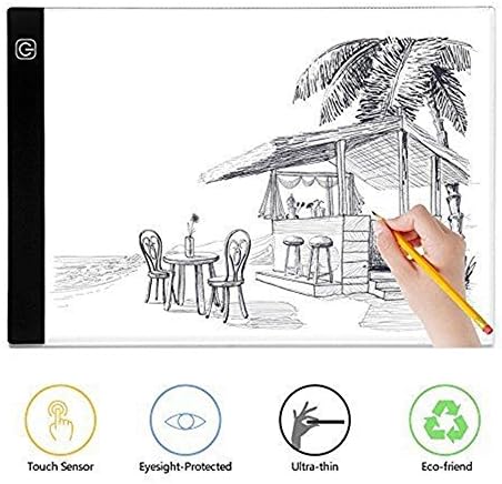 FANHHUI 3 Level Adjusable Brightness A4 Ultra-thin Portable LED Light Box tracer USB Power LED Artcraft Tracing Light Pad Light Box for Artists,Drawing, Sketching, Animation