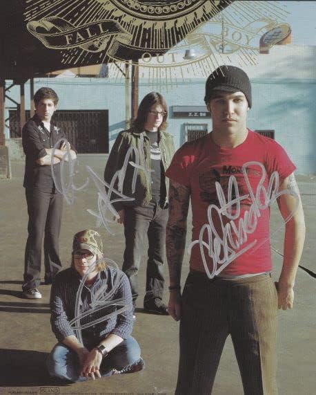 Photographs - Fall Out Boy, Reproduction (RP), Preprint, Preprinted (PP) Signed Autograph Autographed 8x10-inch Photo Photograph Print - Pete Wentz, Patrick Slump, Andy Hurley, Joe Trohman