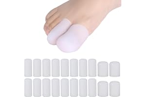 MADHOLLY 20Pcs Gel Toe Protectors - Durable Silicone Toe Caps, Toe Cushion Guard Cover for Women Men, Relieve Ingrown Toenails, Hammer Toes, Corns, Blisters, Callus, 16M + 4L