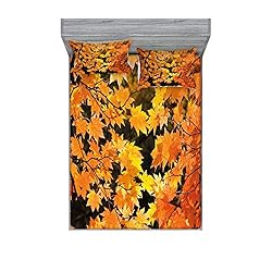 Ambesonne Fall Fitted Sheet & Pillow Sham
