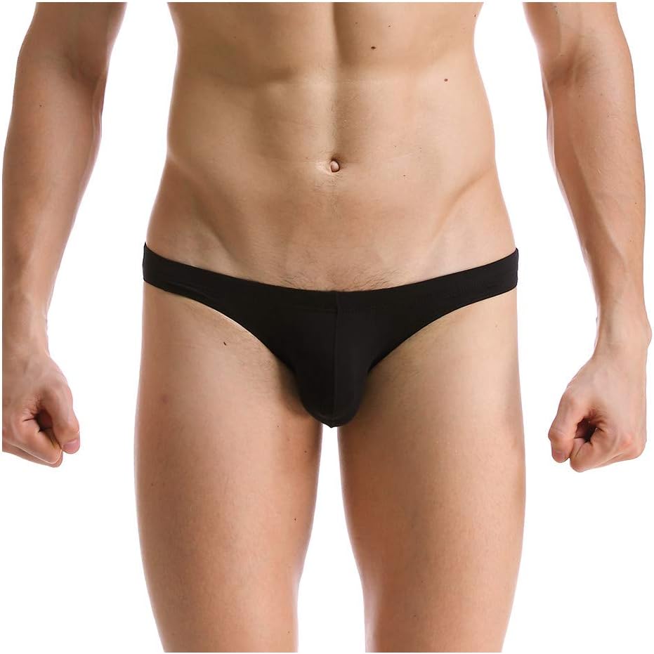 Triskye Men's Underwear, Solid Elasitc Mesh Boxer Briefs Bulge Pouch Knickers