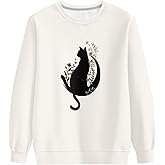 ELEDIZI Womens Crewneck Sweatshirt with Design Oversized Long Sleeve Graphic Tshirts Shirts for Women XS-4XL