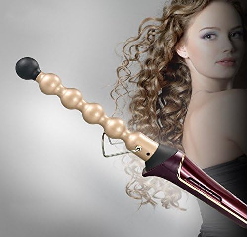 Hair Curling Iron Wand ,Hair Waver Wand 25mm Bead Bubble Hair Curler with LCD Temperature Display Curl Collection Bubble Curling Wand with Ceramic Technology (Hair Combs)