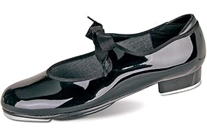 Danshuz Toddler Little Girls Black Patent Ribbon Tap Shoes Size 5.5-3
