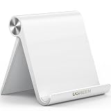 UGREEN Tablet Stand Holder Adjustable Portable Desktop Dock Office Compatible with iPad Pro 11 9.7 10.5 Air Mini 5 4 3 2 iPhone 17 16 15 14 13 12 White