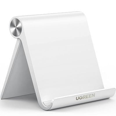 UGREEN Tablet Stand Holder Adjustable Portable Desktop Dock Office Compatible with iPad Pro 11 9.7 10.5 Air Mini 5 4 3 2 iPhone 17 16 15 14 13 12 White