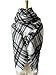 WINCAN Soft Warm Tartan Plaid Scarf Shawl Cape Blanket Scarves Fashion Wrap (white light-grey)