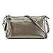 Lecxci Womens Small Leather Crossbody Bag, Zipper Clutch Phone Wallet Purse with [3 Card Slots] for Women (Bronze Silver)