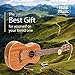Concert Ukulele Bundle - LEFT HANDED, Deluxe Series by Hola! Music (Model HM-124LFT+), Bundle Includes: 24 Inch Mahogany Ukulele with Aquila Nylgut Strings Installed, Padded Gig Bag, Strap and Picks