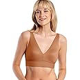 Floatley Cozy Wireless Plunge Bra for Women, Buttery Soft Comfort Seamless Everyday Bra with Embedded Pad