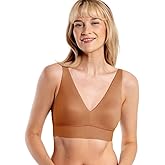 Floatley Cozy Wireless Plunge Bra for Women, Buttery Soft Comfort Seamless Everyday Bra with Embedded Pad
